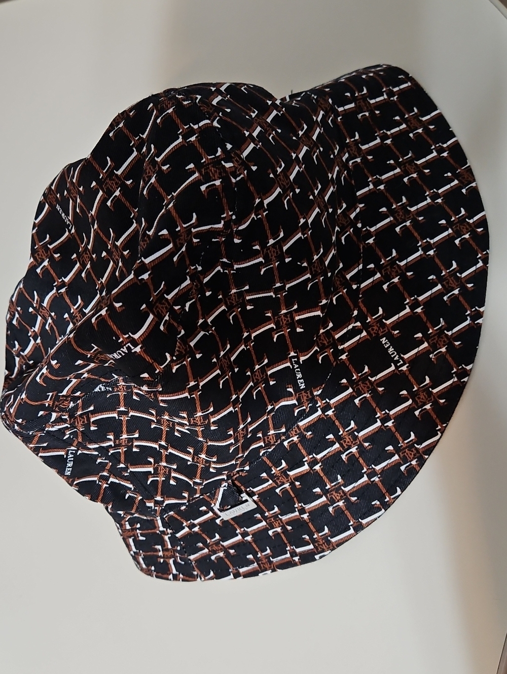 Lauren Ralph Lauren Black, Brown & White Logo-Print Bucket Hat